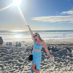 Blue Floral Women's Set - L Bottom, M Top